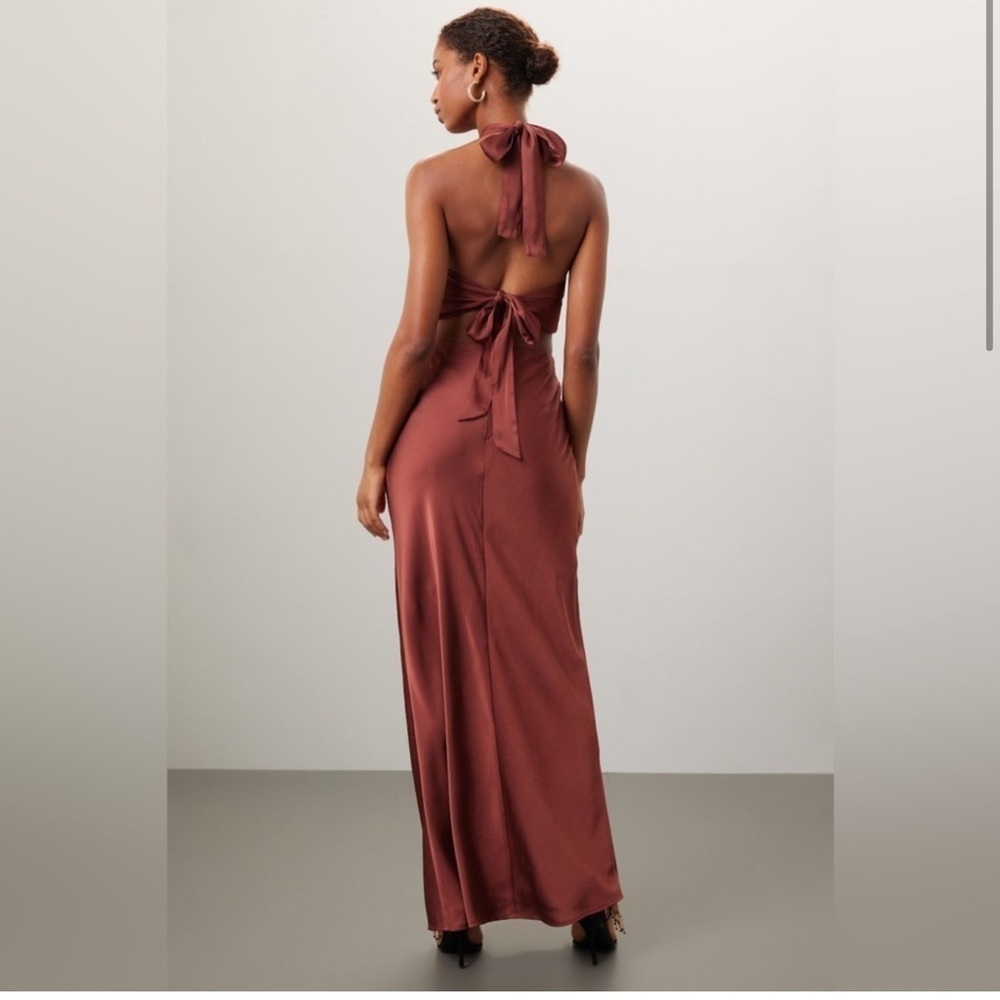 MinkPink - Finlay Halter Maxi Gown Dress - Clay - XS NWT - Picture 2 of 8